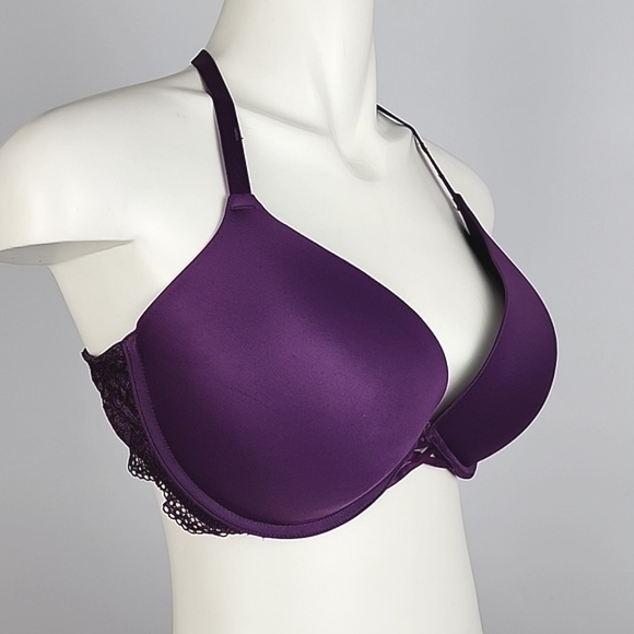 ⭐️2/ $40⭐️ La SENZA Obsession Dark Plum Purple Push Up Underwire Lace Bra 38D - Picture 1 of 14